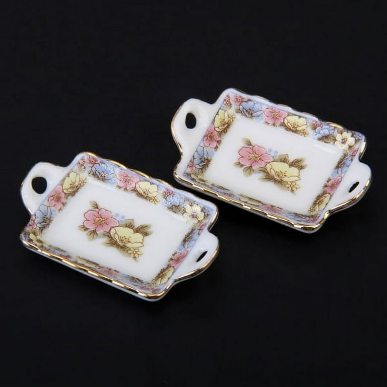 Dollhouse Cream Floral Jug & Bowl Set - 1:12 Scale Victorian Bedroom Accessory For Miniature Scenes 2 thumbnail image