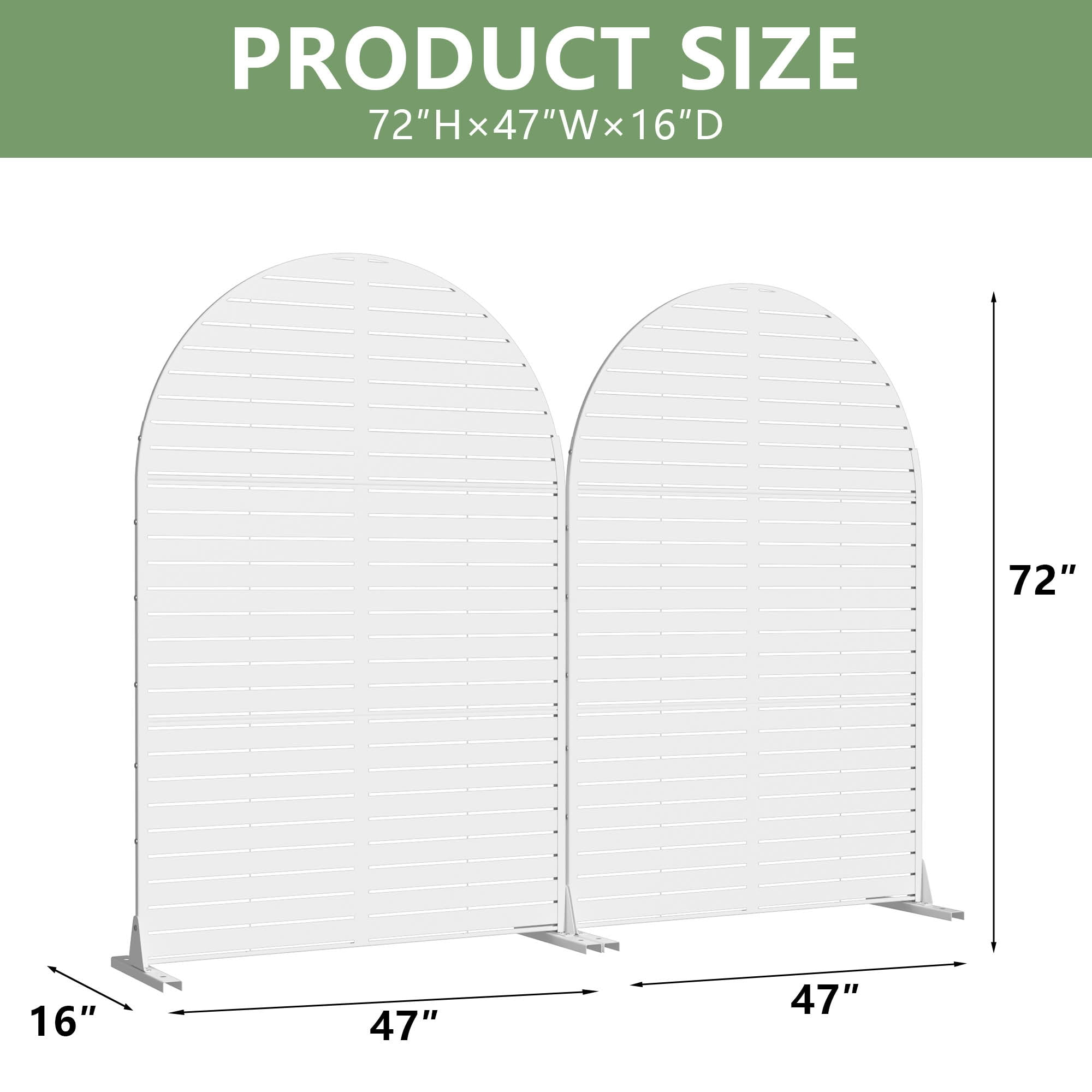 MAYEERTY 2-Piece Outdoor Metal Privacy Screen 6ft × 4ft White, 3-Panel Classic Louvered, Rust-Resistant for Patio