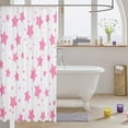 thumbnail image 3 of Manfei Sparkle Stars Print Shower Curtain 72Wx72L,Playful Design Bathroom Curtain,White Pink, 3 of 5