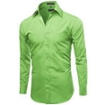 thumbnail image 2 of Men's Classic Fit Long Sleeve Wrinkle Resistant Button Down Premium Dress Shirt (Pistachio,4XL), 2 of 4