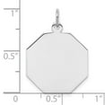 thumbnail image 3 of FB Jewels SS Rh-plt Engraveable Octagon Polished Front/Satin Back Disc Charm, 3 of 4