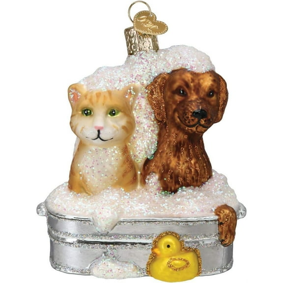 Old World Christmas Glass Blown Ornament, Bubble Bath Buddies (With OWC Gift Box)