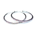 thumbnail image 2 of Large 2.75 inch Crystal Iridescent Hoop Earrings Classic Hoops, 2 of 2