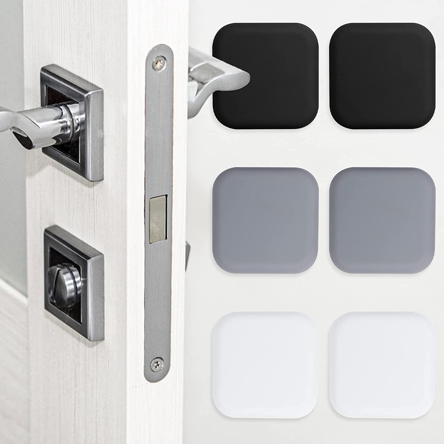 Door Stoppers Wall Protector, Happon Square Silicone Door Knob Guard