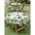 thumbnail image 4 of Outdoor Tablecloth with Umbrella Hole for Patio/Picnic/Party/Camping, Palm Leaves Waterproof Table Cloth Round Cover Washable, Watercolor Tropical Monstera Leaf Botanical Summer (Dia 54"), 4 of 8