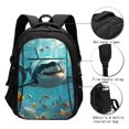thumbnail image 3 of Balery Realistic Ocean Shark Mochila con carga USB para hombre y mujer - Mochila impermeable y antirrobo para portátil con puerto USB para viajes, trabajo, estudios y universidad, 3 of 7