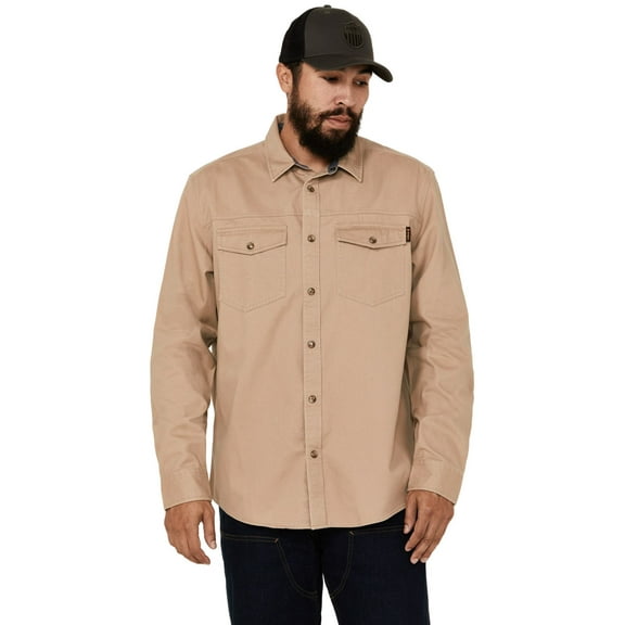 Hawx Work Gear Men's All Out Woven Solid Long Sleeve Snap Work Shirt - HXSP24W51-KHK