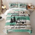 thumbnail image 2 of Erosebridal Farmhouse Camper Quilt Full, Cartoon RV Car Full Bedspread Sets, Gray Turqoise, 3-Piece 1 Coverlet and 2 Pillowcases, 2 of 7