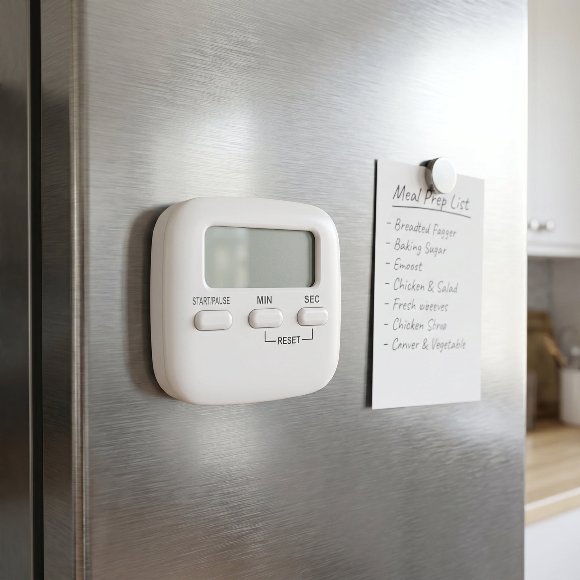 Unique Bargains Digital Loud Alarm Magnetic Backing Timer for Cooking White