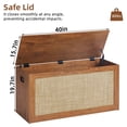thumbnail image 2 of Rattan Storage Chest, 40" Wooden Storage Bench with Safety Hinge,Blanket Chest,Entryway Bench,Supports 80 lb, Storage Trunk for Living Room, Bedroom, 2 of 9