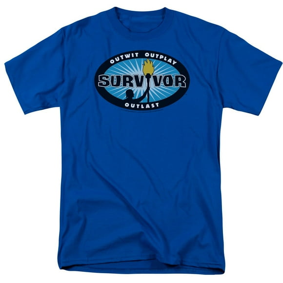 Survivor CBS TV Télévision Spectacle Blue Burst T-Shirt Adulte Unisexe Doux T-Shirt pour Hommes (Petit)