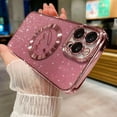 thumbnail image 4 of Compatible with iPhone 11 Pro Max Magnetic Glitter Case-6.5 Inch, Luxury Love Heart Pattern Plating Bling Clear Case, Compatible with MagSafe for Women Girls Shockproof Back Cover-Pink, 4 of 11