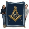 thumbnail image 2 of Pure Country Weavers Masonic Gold Square and Compass Blanket - Tapestry Throw Woven from Cotton - Made in The USA (72x54), 2 of 4