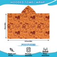 thumbnail image 2 of Halloween Spooky Icons Pattern Hooded Bath Towel，50"x30" for Ages 3 To 12 Kids, Quick Dry Lightweight Soft Microfiber Hood Beach Towel Cover Up for Kids, 2 of 7