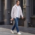 thumbnail image 6 of IYYVV Full Zip Hoodies for Men Oversized Hooded Sweat Shirt Open Front Cardigan,Zipper Jackets, Oversize, Warm White 3XL, 6 of 8