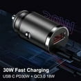 thumbnail image 2 of 100W Car Charger PD Fast Charging For IPhoneMini USB Type C Mini Car Charger Z4, 2 of 9