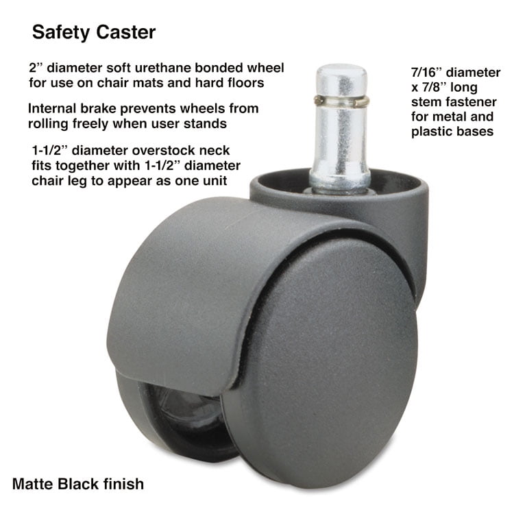 Master Caster Safety Casters, Oversize Neck Polyurethane, B Stem, 110