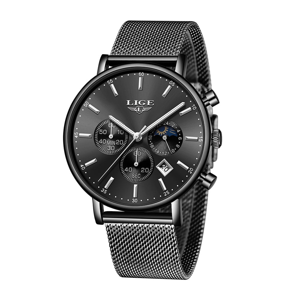 lige luxury quartz watch