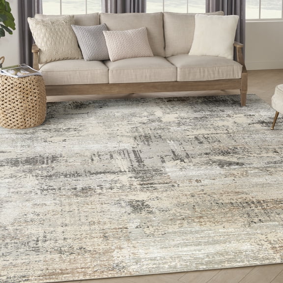 Nourison Eco-Friendly 10' x 14' Beige Grey Modern Indoor Rug