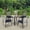 Grey, variant on 5 Piece Patio Dining Table Set, iCapeson All Weather Outdoor Conversation Furniture, 4 Wicker Chairs with Cushions, Acacia Wood Square Table Top with Umbrella Hole, for Garden Backyard, Brown