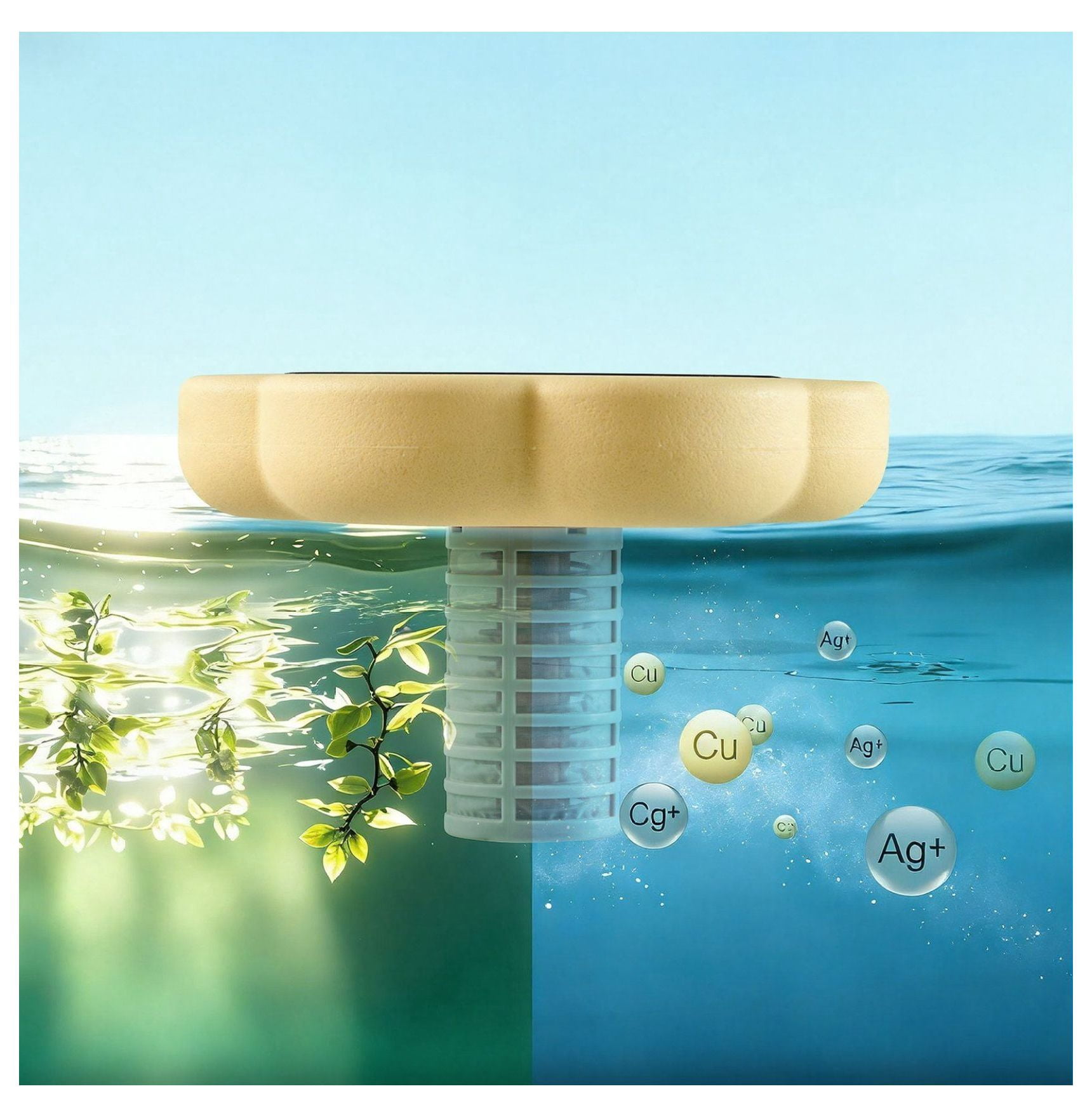 Solar Pool Ionizer for up to 45000 Gal, Copper Pool Purifier