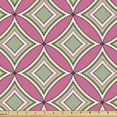 thumbnail image 1 of Geometrical Upholstery Fabric by the Yard, Pastel Abstract Oval Lines Along Diamond Stripes Classic Folk Mosaic Style, Decorative Fabric for DIY and Home Accents, Pink Sage Green by Ambesonne, 1 of 5