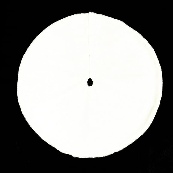 FlareFable 24Inch White Faux Fur Christmas Tree Skirt, Pure White Elegant Home Tree Skirt Ornament, Round Xmas Party Mat for Room Base Decor Indoor, Perfect Winter Holiday Christmas Decorations