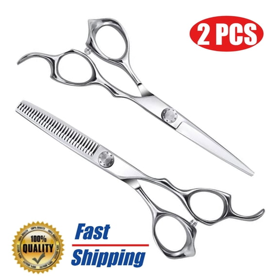 Venoro 2PCS Pro Hair Cutting Scissors Set - Thinning Shears | Barber Salon & Home Use
