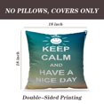 thumbnail image 2 of LALILO Throw Pillow Covers Keep Calm And Day Greeting Card Calm Cushion Cover 18" x 18", 2 Pack, 2 of 6