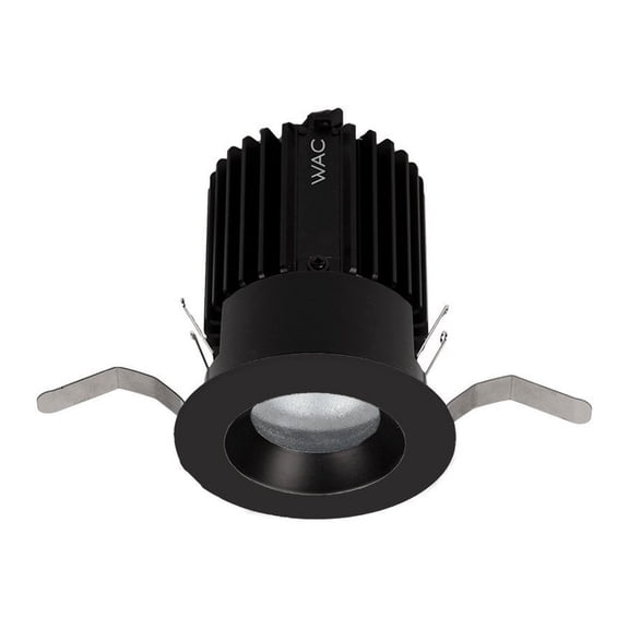 R2RD1T-N827-BK-WAC Lighting-Volta 2 Inch 1 LED Shallow Regressed Round Trim-Black Finish-25 Beam Spread-2700 Color Temperature-85 Color Rendering