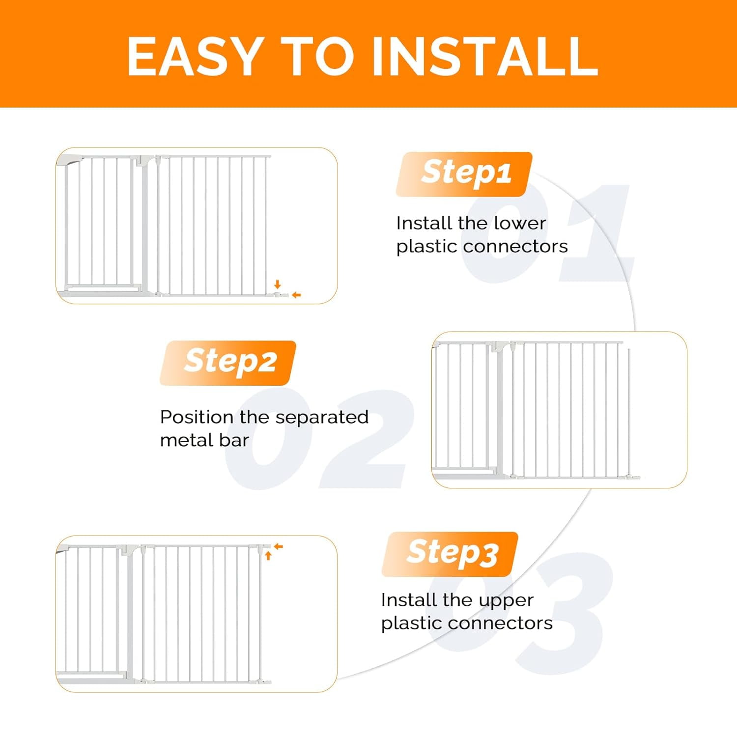 120-Inch Wide Metal Baby Safety Fence/Play Yard Adjustable Fireplace Hearth BBQ Fire Gate Christmas Tree Gate 5-Panel Playpen for Toddler/Pet/Puppy/Cat/Dog, 25.39"W x 29.3" H Each Panel, White