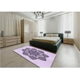 thumbnail image 4 of Ahgly Company Indoor Rectangle Patterned Purple Flower Purple Area Rugs, 2' x 4', 4 of 6