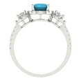 thumbnail image 4 of 1.46 ct Round Cut Simulated Turquoise 3 Stone 18K White Gold Womens Engagement Ring, 4 of 5
