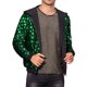thumbnail image 1 of Chaquetas de lentejuelas Argyle Inspire Chic para hombres, de manga larga, metálicas, brillantes, con capucha, chaqueta disco 2XL verde, 1 of 5