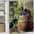 thumbnail image 6 of Patifu Grapes Wine Barrel Bathroom Décor Set Shower Curtain with Hooks 100% Polyester Fabric Washable Shower Curtain Set 69"x72, 6 of 7