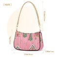 thumbnail image 3 of FORMRS Womens Shoulder Bag with Chain Strap Clutch Purse Cute Tote Handbag, Pink Gingerbread House, 3 of 7