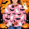 thumbnail image 5 of Atogsazn Kids Girls Halloween Oversized Sweatshirt Children Crew Neck Long Sleeve Pullover Sweaters Fall Winter Tops Pink 6-7 Years Fashion, 5 of 5