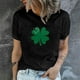 thumbnail image 2 of Camiseta de manga corta con estampado de día de San Patricio para mujer Fridja bn2141, 2 of 9