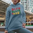 thumbnail image 2 of Dope Black Dad, Groovy Retro Wavy Text Merch Gift, Light Blue Hooded Sweatshirt or Hoodie, Medium, 2 of 5