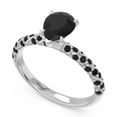thumbnail image 2 of Diamond-Capitals 1.30 Carat Pear Cut New Black Onyx Gemstone Womens Ring for Wedding and Engagement 14K White Gold Size 11, 2 of 8