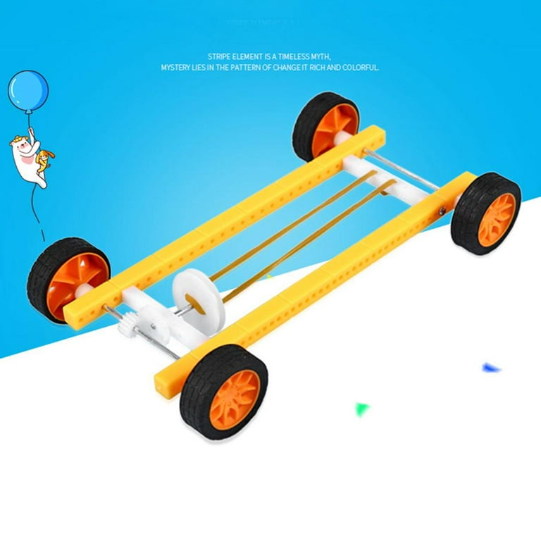 Chinatera Small Production Model Rubber Band Pull Back Car Toy DIY Materials Kit