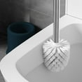 thumbnail image 4 of Toilet Bowl Brush Set | Compact Bathroom Cleaning Tool with Ergonomic Handle, Soft Bristles, Removable Water Tank | Space-Saving Plastic, Gray or Blue, 17.9 Inch, Anti-Drip Design, 4 of 6