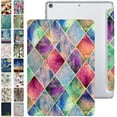 thumbnail image 1 of iPad PRO 12.9 Inch 1st [ Pro 12.9 1 Generation 2015 ] A1652 A1584 ML3Q2LL/A ML3N2LL/A ML3K2LL/A ML0H2LL/A ML0G2LL/A Trifold Printed PC Lightweight Protective Clear Back Cover - Diamond Grid, 1 of 8