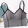 thumbnail image 2 of Kaemgyyd Womens Camisole Trendy Color Block Spaghetti Strap Tank Top Stretchy V Neck Ribbed Padded Cropped Camis, 2 of 3