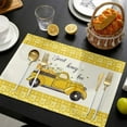 thumbnail image 4 of XKHZJL Sunflowers Truck Summer Vinyl Placemats, Wipeable Woven Spring Place Mats for Farmhouse Holiday Party Kitchen Dining Decor, 4 of 9