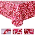 thumbnail image 4 of Rectangle Table Cloth for Valentine’s Day - 60x84 Inch Waterproof Red/Pink Love Heart Pattern Tablecloth Vinyl Wipe Clean Table Cover for Valentines Dinner, Kitchen, Wedding Party Table Decor, 4 of 6