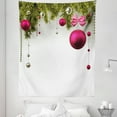 thumbnail image 1 of Christmas Tapestry, Vivid Fir Twigs and Magenta Balls Framework Special Day Preparation, Fabric Wall Hanging Decor for Bedroom Living Room Dorm, 5 Sizes, Magenta Olive Green Grey, by Ambesonne, 1 of 1
