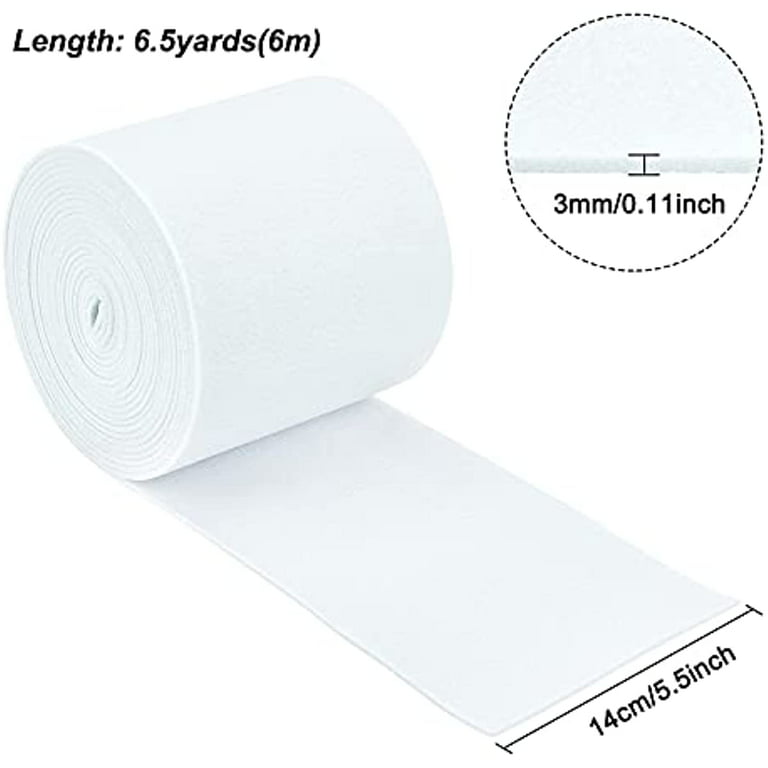 19.7ftx5.5 Felt Fabric Craft White Nonwoven Felt Roll Padding