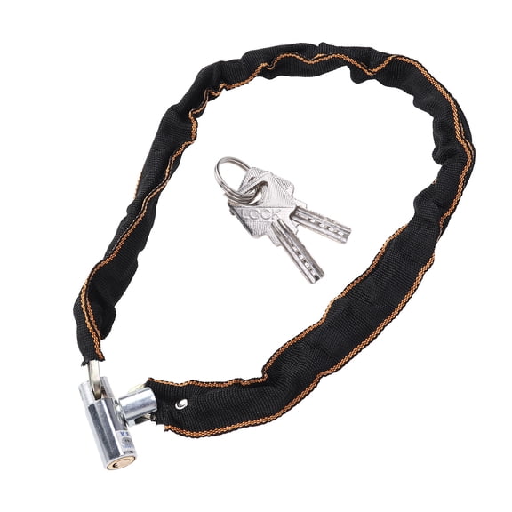 CIMAXIC Black Chain Lock with Key Heavy Duty Braided Steel Cable for Bike Security Outdoors