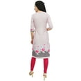 thumbnail image 6 of Bimba Women's Pink Moss Georgette Kurti Summer Wear Printed Tunic Kurta-18, 6 of 9